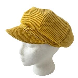 Golden Yellow Corduroy Newsboy Hat Paperboy Cabbie Cap Baker Boy Redfish Designs
